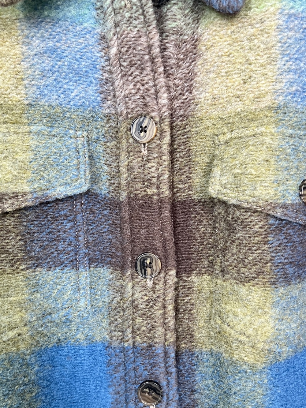 BNWOT Wilfred Wool Plaid Utility Jacket in Brown, Blue & Green - Picture 2 of 4